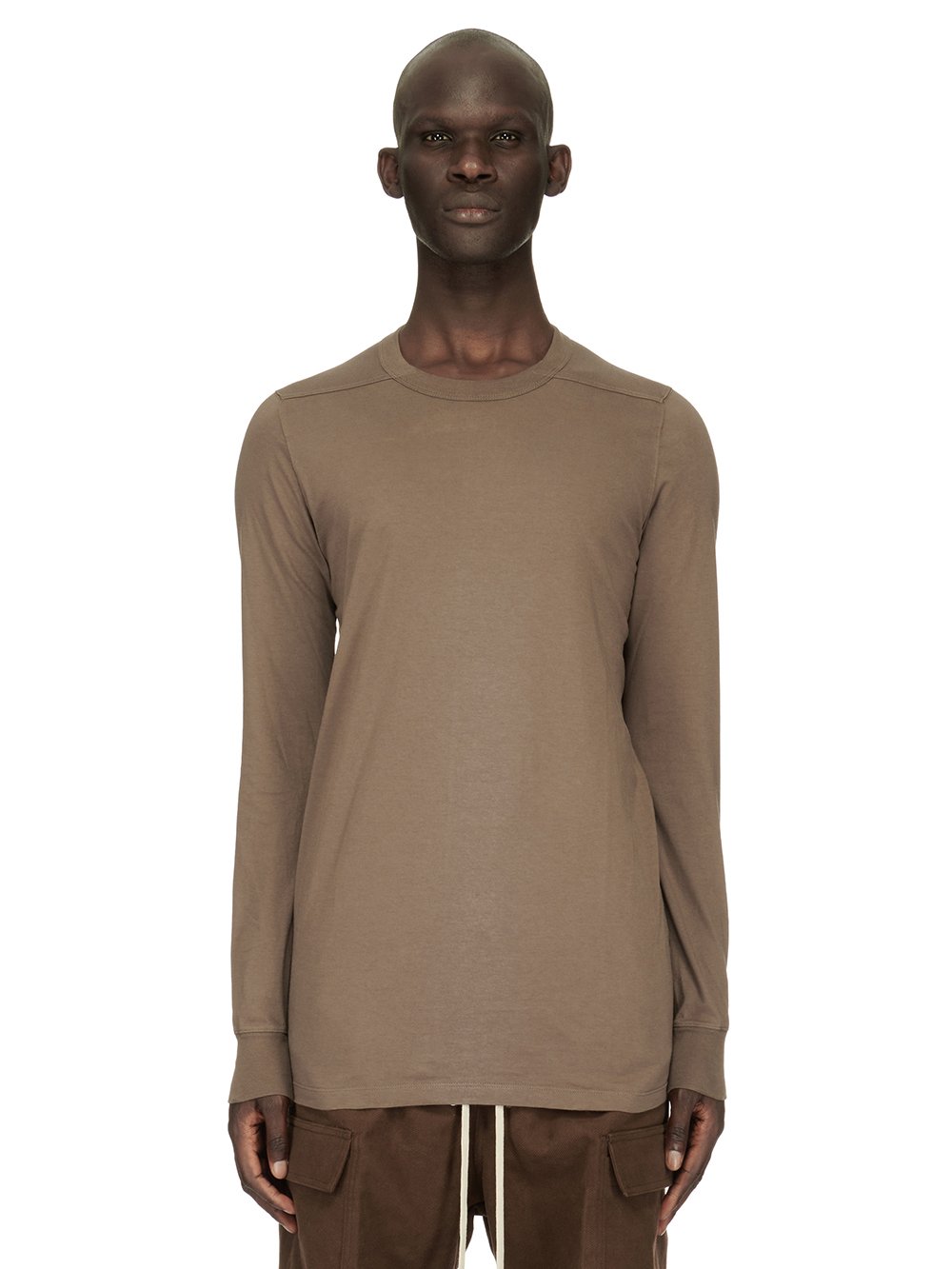 RICK OWENS FW23 LUXOR LEVEL LS T IN DUST CLASSIC COTTON JERSEY