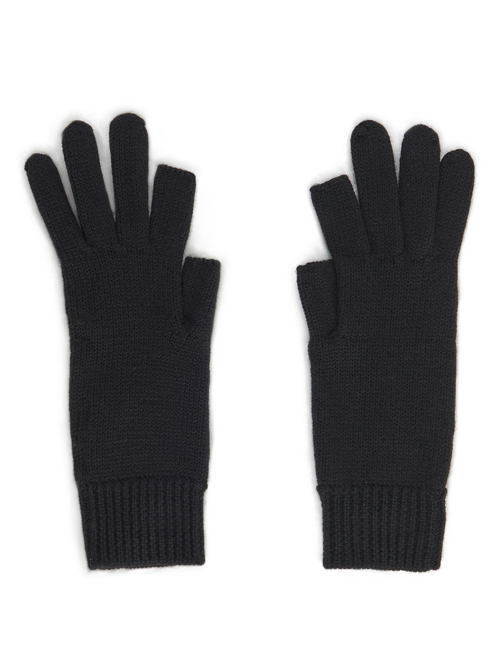 RICK OWENS FW23 LUXOR TOUCHSCREEN GLOVES IN BLACK LIGHTWEIGHT RASATO KNIT