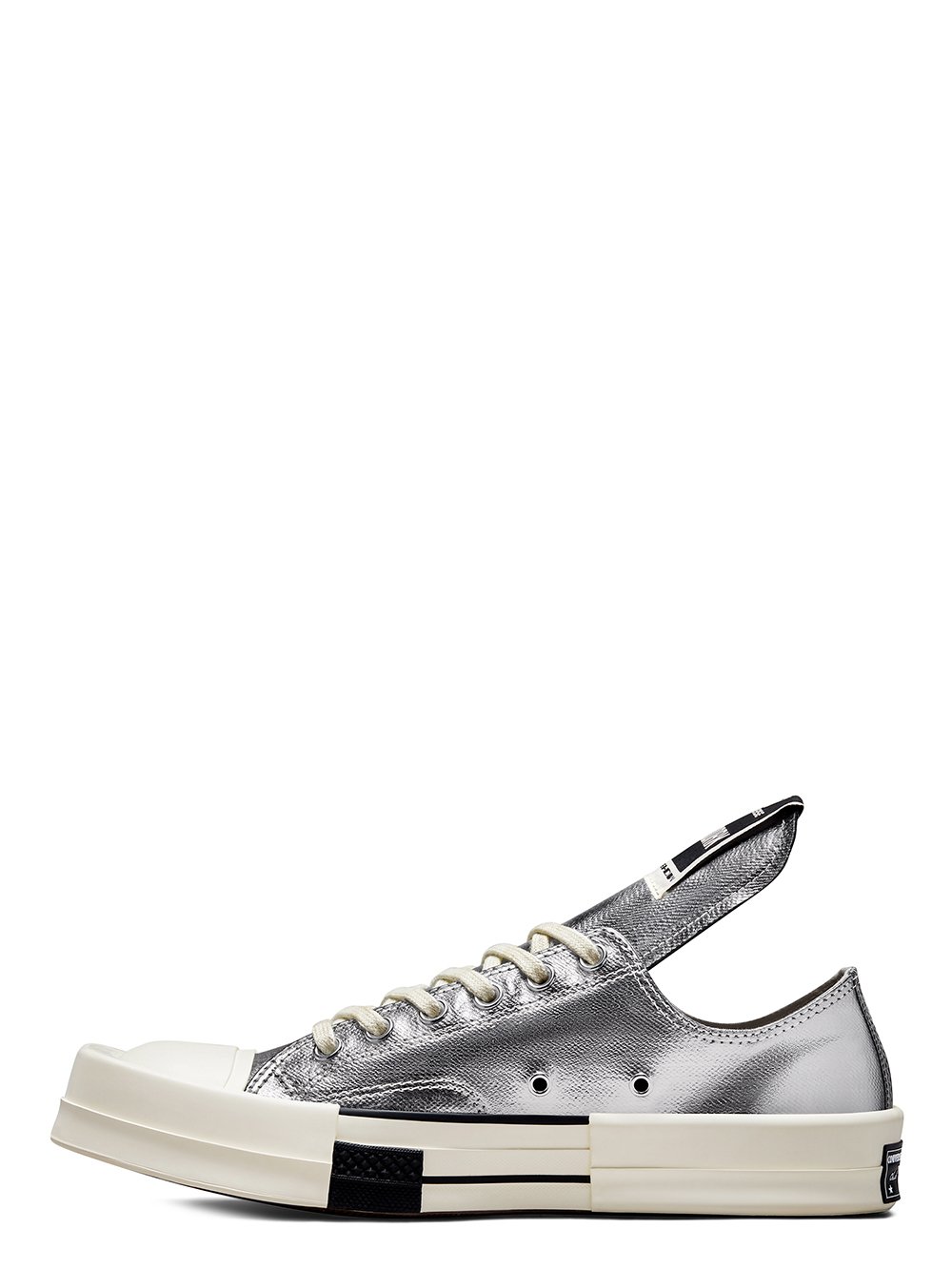 CONVERSE X DRKSHDW TURBODRK IN SILVER AND WHITE