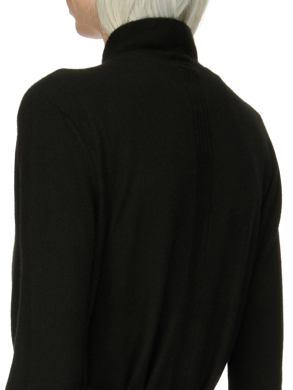 RICK OWENS FOREVER BATHROBE IN BLACK BOILED CASHMERE. 