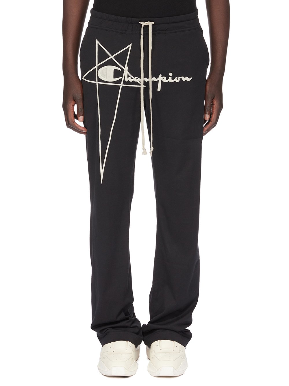 CHAMPION X RICK OWENS DIETRICH DRAWSTRING IN BLACK MEDIUM WEIGHT COTTON JERSEY 