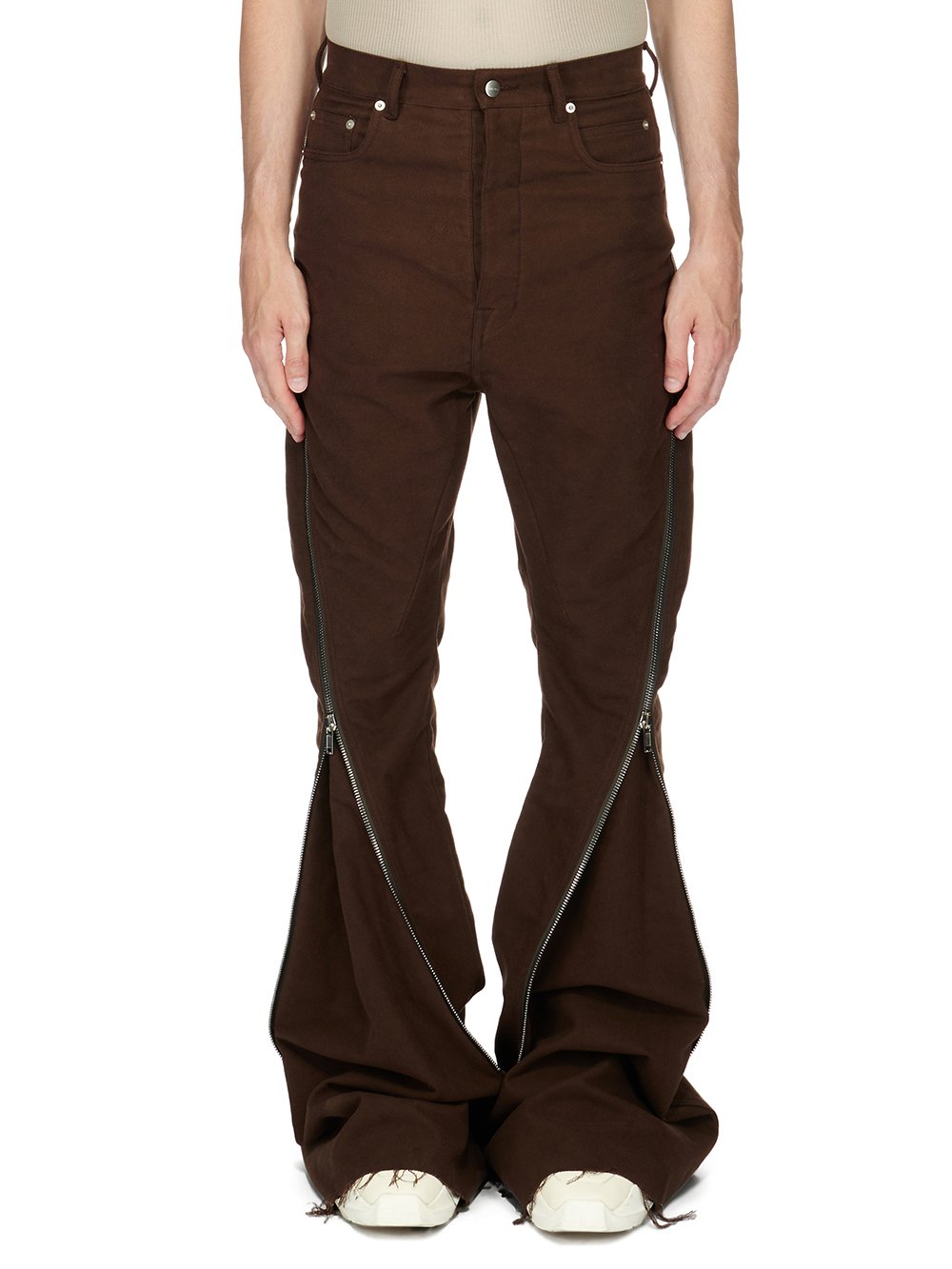 RICK OWENS FW23 LUXOR BOLAN BANANA IN BROWN BRUSHED HEAVY TWILL