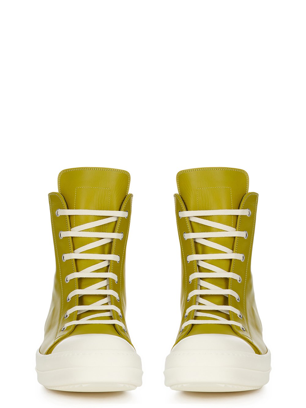 RICK OWENS FW23 LUXOR SNEAKERS IN ACID AND MILK CORTINA GREASE CALF LEATHER