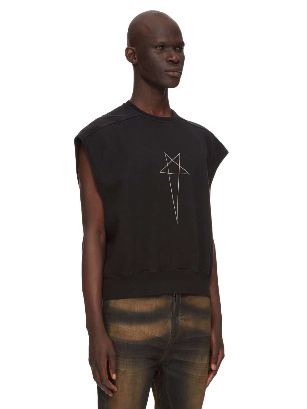 DRKSHDW FW23 LUXOR SL JUMBO TATLIN SWEAT IN BLACK AND PEARL FURKA HEAVY SWEATSHIRT