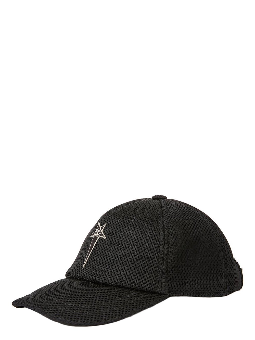 CHAMPION X RICK OWENS BASEBALL CAP IN BLACK RECYCLED 3D MESH CHAMPION X RICK OWENS BASEBALL CAP IN BLACK RECYCLED 3D MESH
