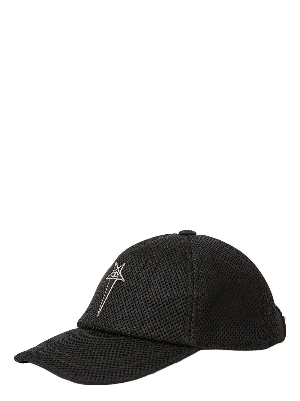 CHAMPION X RICK OWENS BASEBALL CAP IN BLACK RECYCLED 3D MESH