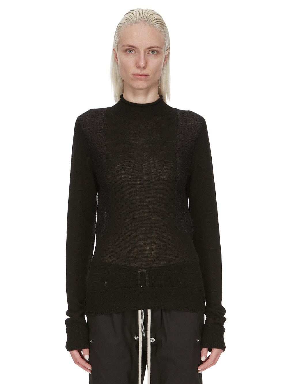 RICK OWENS FW23 LUXOR HARNESS IN BLACK HARNESS KNIT