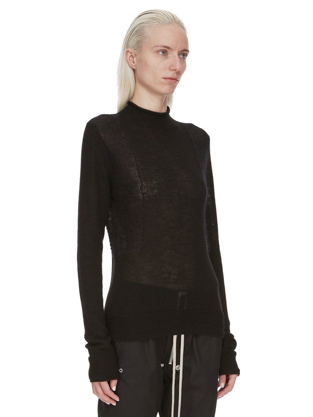 RICK OWENS FW23 LUXOR HARNESS IN BLACK HARNESS KNIT