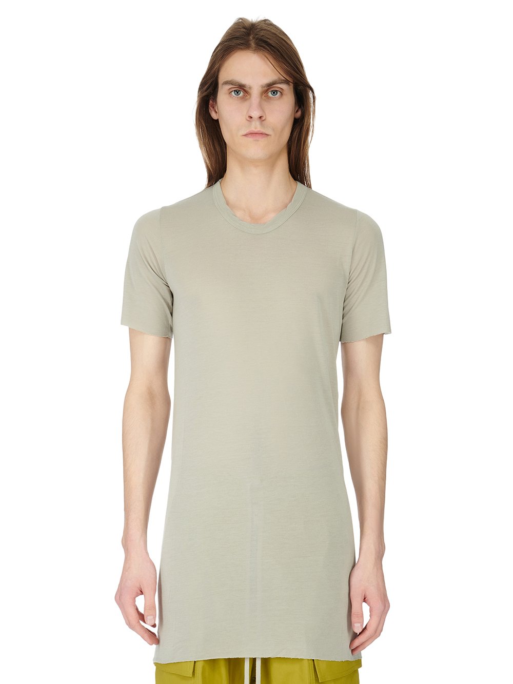 RICK OWENS FW23 LUXOR BASIC SS T IN PEARL VISCOSE SILK JERSEY RICK OWENS FW23 LUXOR BASIC SS T IN PEARL VISCOSE SILK JERSEY