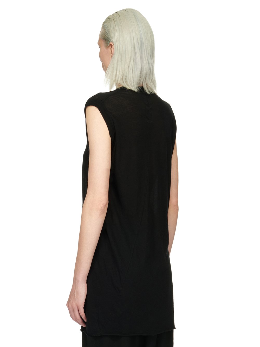 RICK OWENS FOREVER BASIC SL T IN BLACK UNSTABLE COTTON