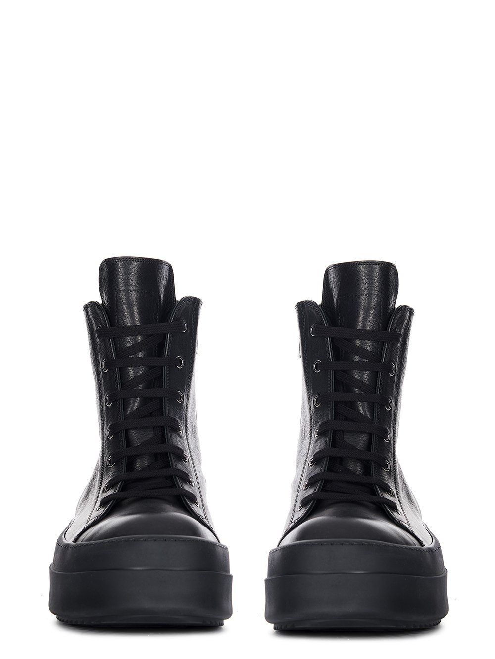 RICK OWENS FW23 LUXOR RUNWAY MEGA BUMPER SNEAKS IN BLACK GROPPONE NAPPA LEATHER