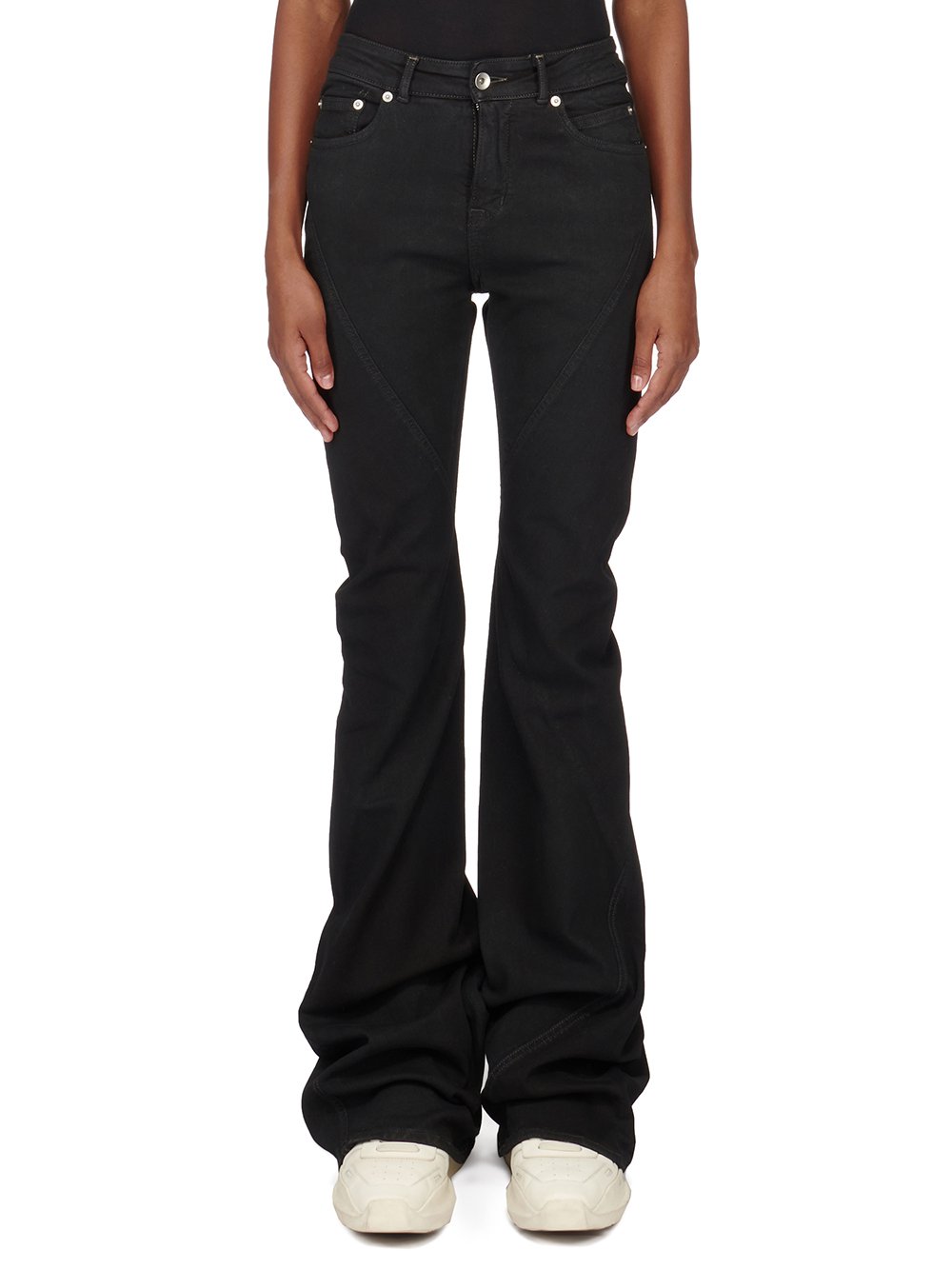 DRKSHDW FW23 LUXOR BIAS BOOTCUT IN BLACKETY BLACK STRETCH DENIM