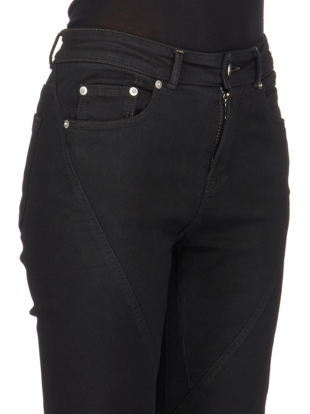 DRKSHDW FW23 LUXOR BIAS BOOTCUT IN BLACKETY BLACK STRETCH DENIM