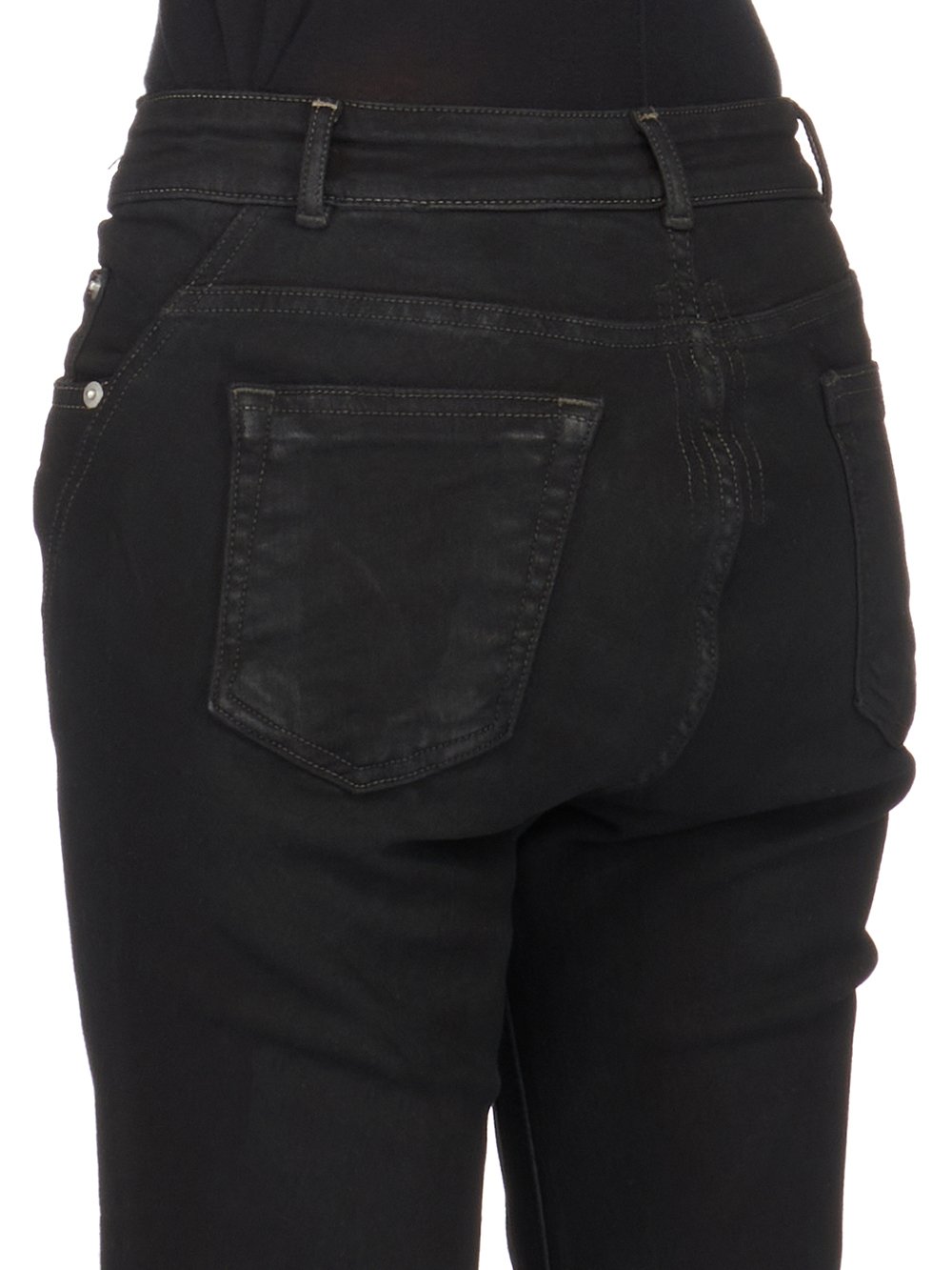 DRKSHDW FW23 LUXOR BIAS BOOTCUT IN BLACKETY BLACK STRETCH DENIM