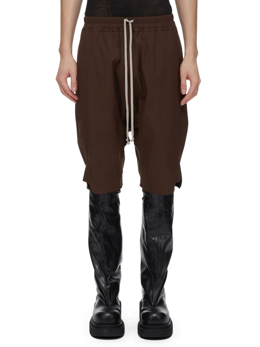 RICK OWENS FW23 LUXOR BASKET SWINGER IN BROWN HEAVY COTTON POPLIN