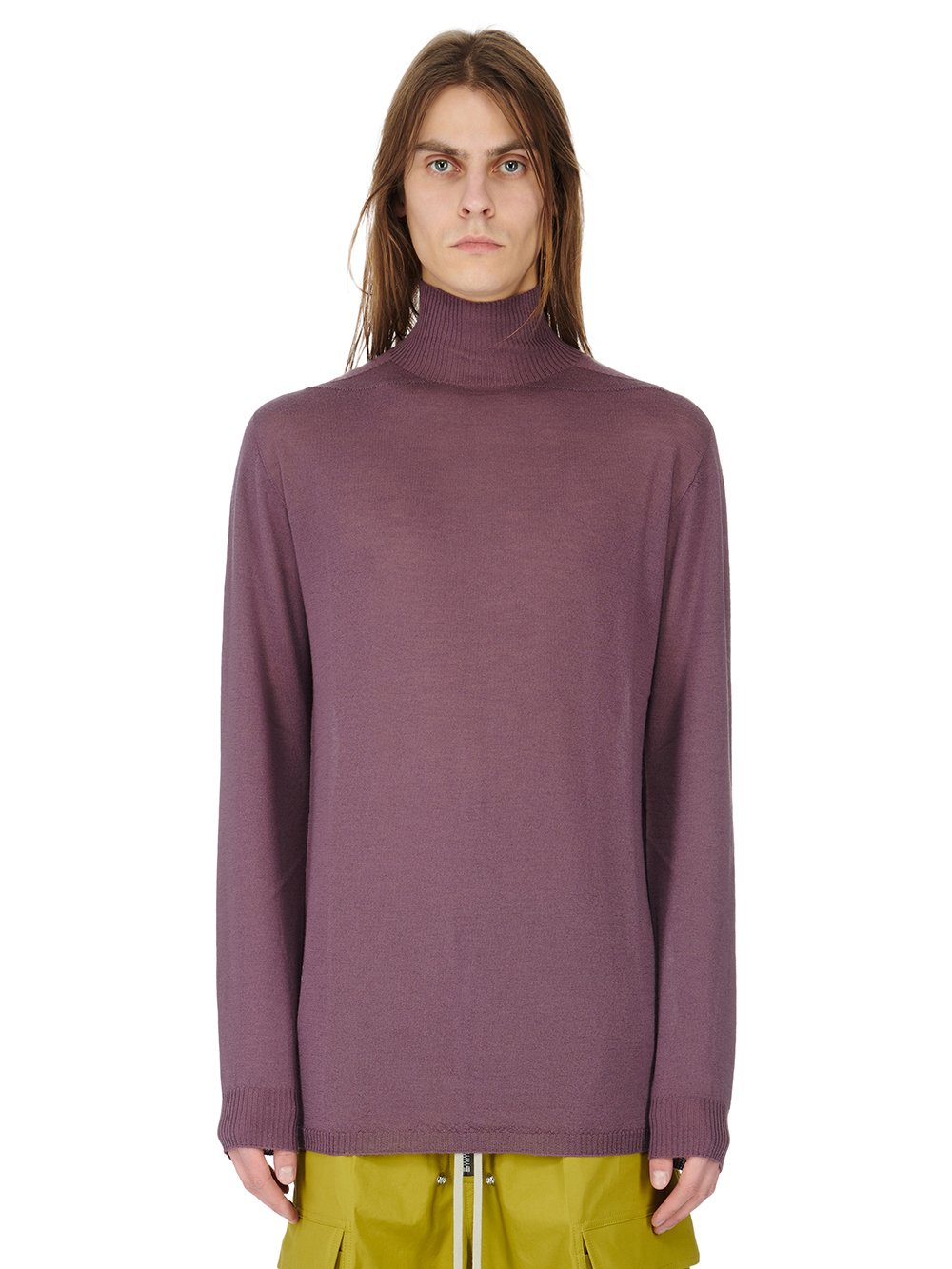 RICK OWENS FW23 LUXOR OVERSIZED TURTLE IN AMETHYST LIGHTWEIGHT RASATO KNIT