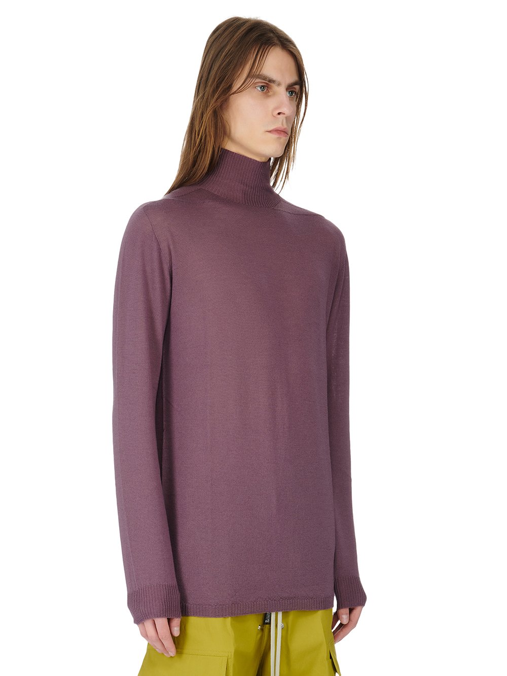 RICK OWENS FW23 LUXOR OVERSIZED TURTLE IN AMETHYST LIGHTWEIGHT RASATO KNIT