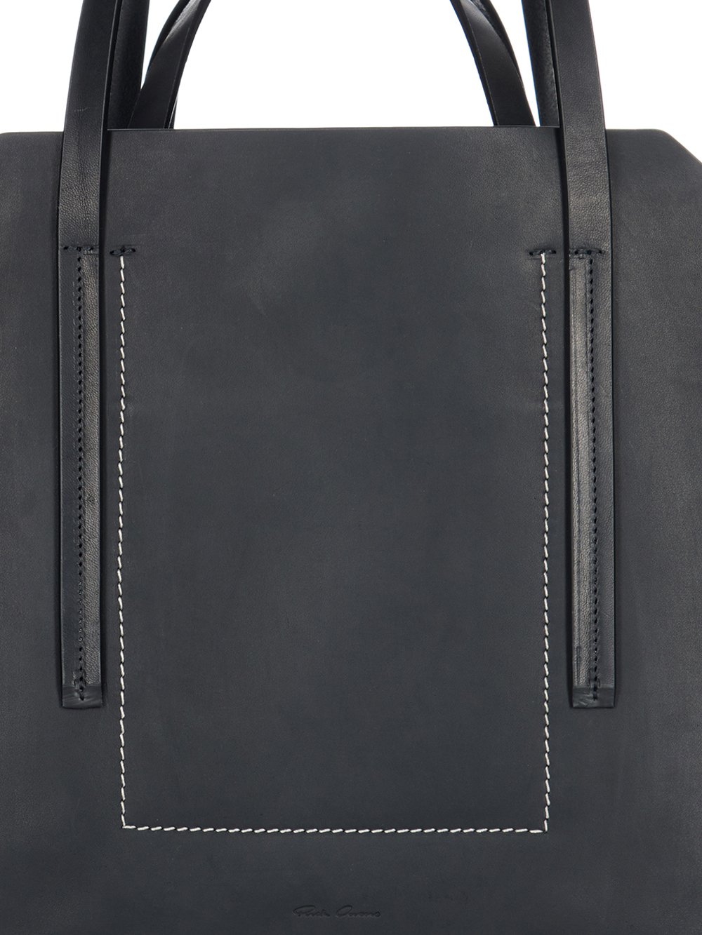 RICK OWENS FW23 LUXOR SHOPPER IN BLACK GROPPONE COW LEATHER