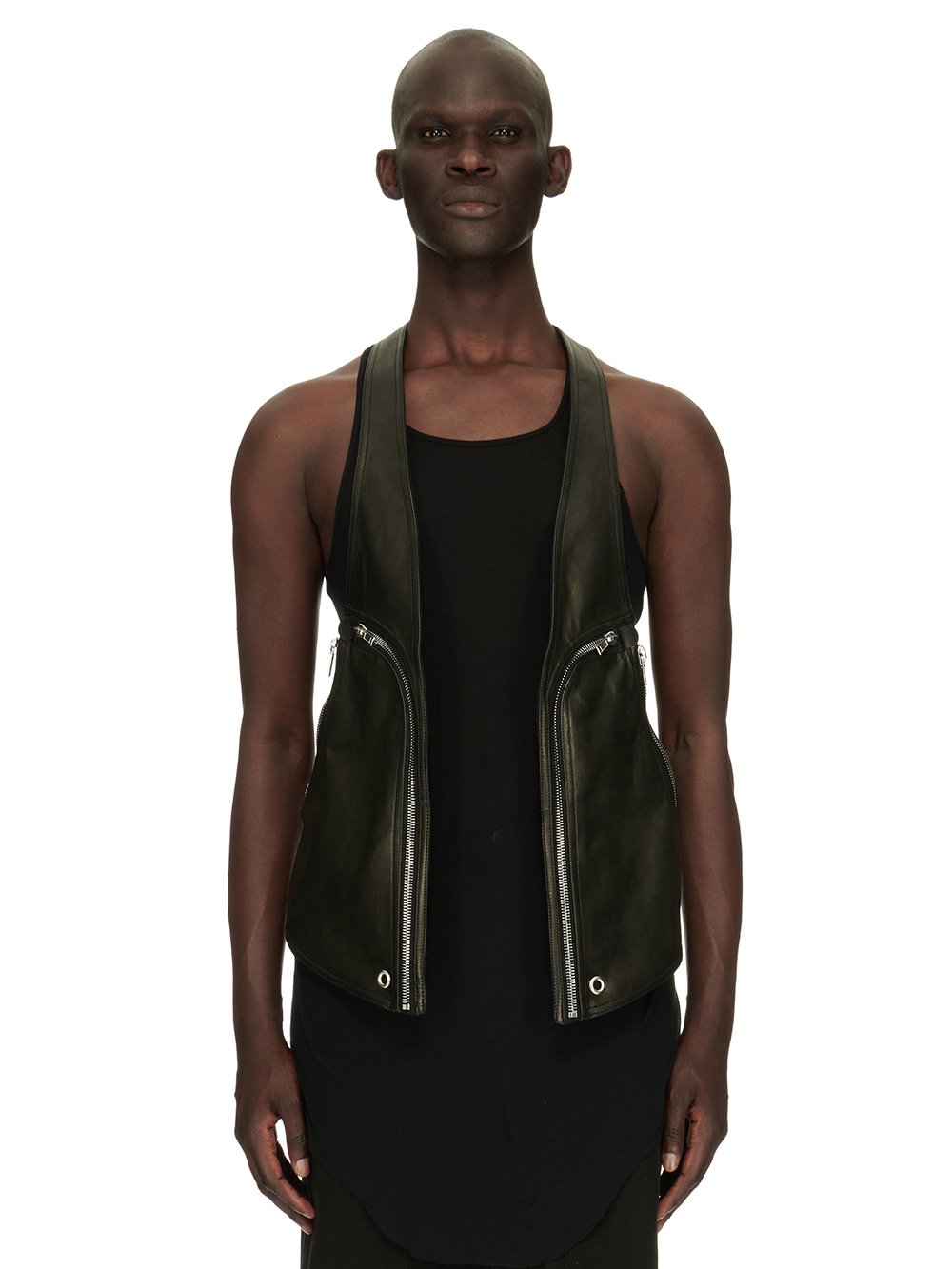 RICK OWENS FW23 LUXOR BAUHAUS VEST IN BLACK VEG NAPPA LAMB RICK OWENS FW23 LUXOR BAUHAUS VEST IN BLACK VEG NAPPA LAMB