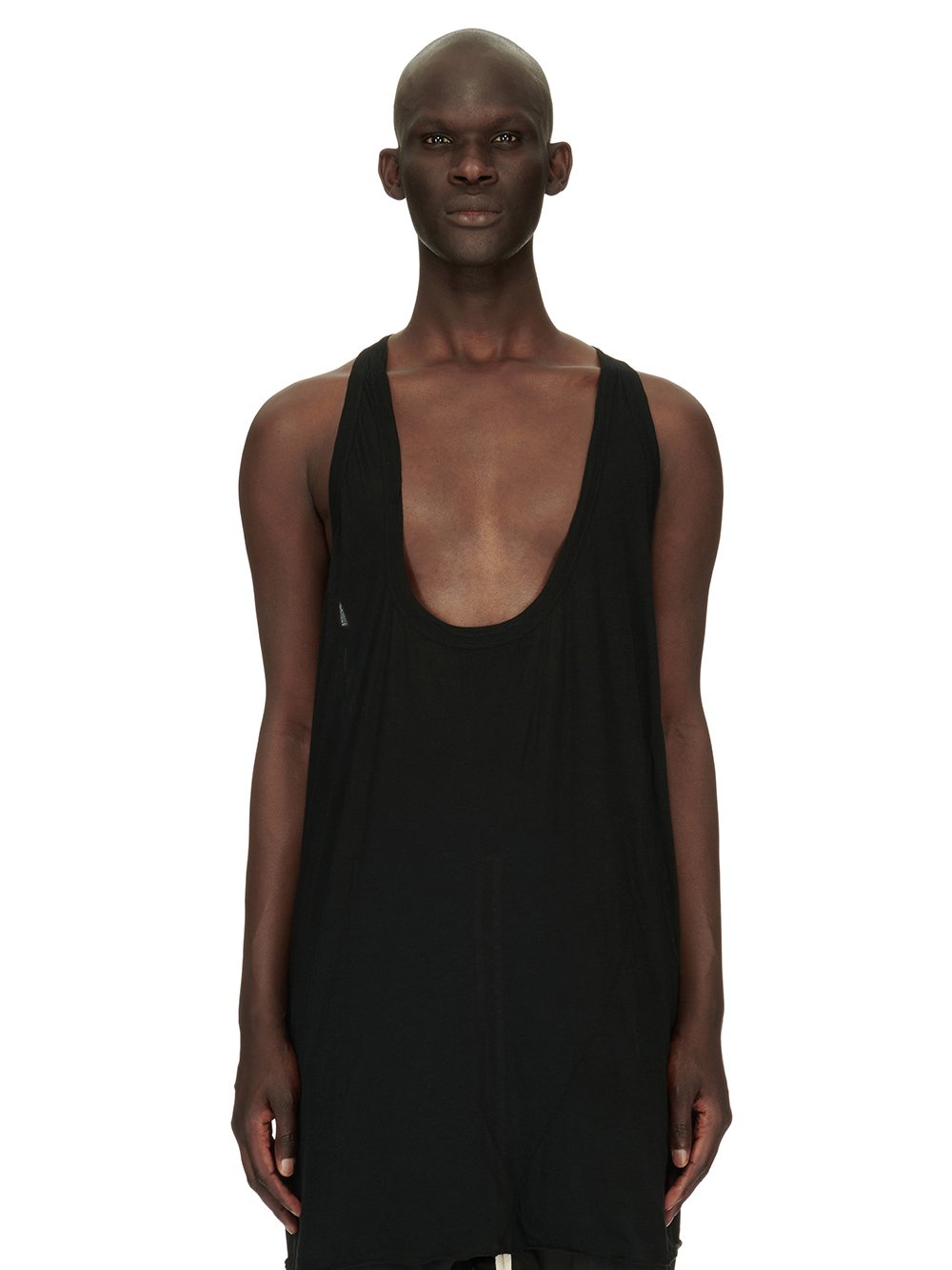 RICK OWENS FW23 LUXOR FOG TANK IN  BLACK UNSTABLE COTTON