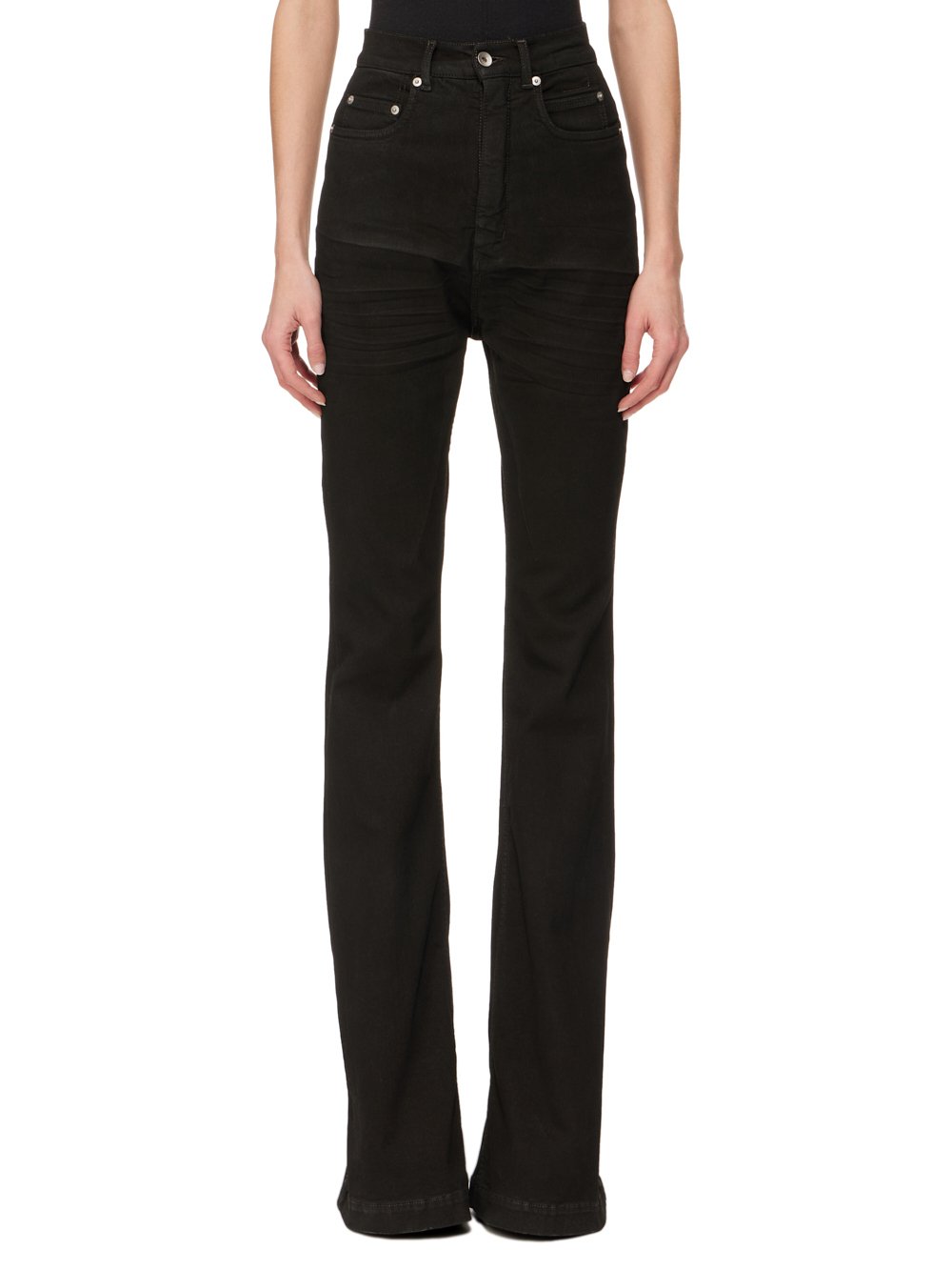 DRKSHDW FW23 LUXOR BOLAN BOOTCUT IN BLACKETY BLACK STRETCH DENIM 