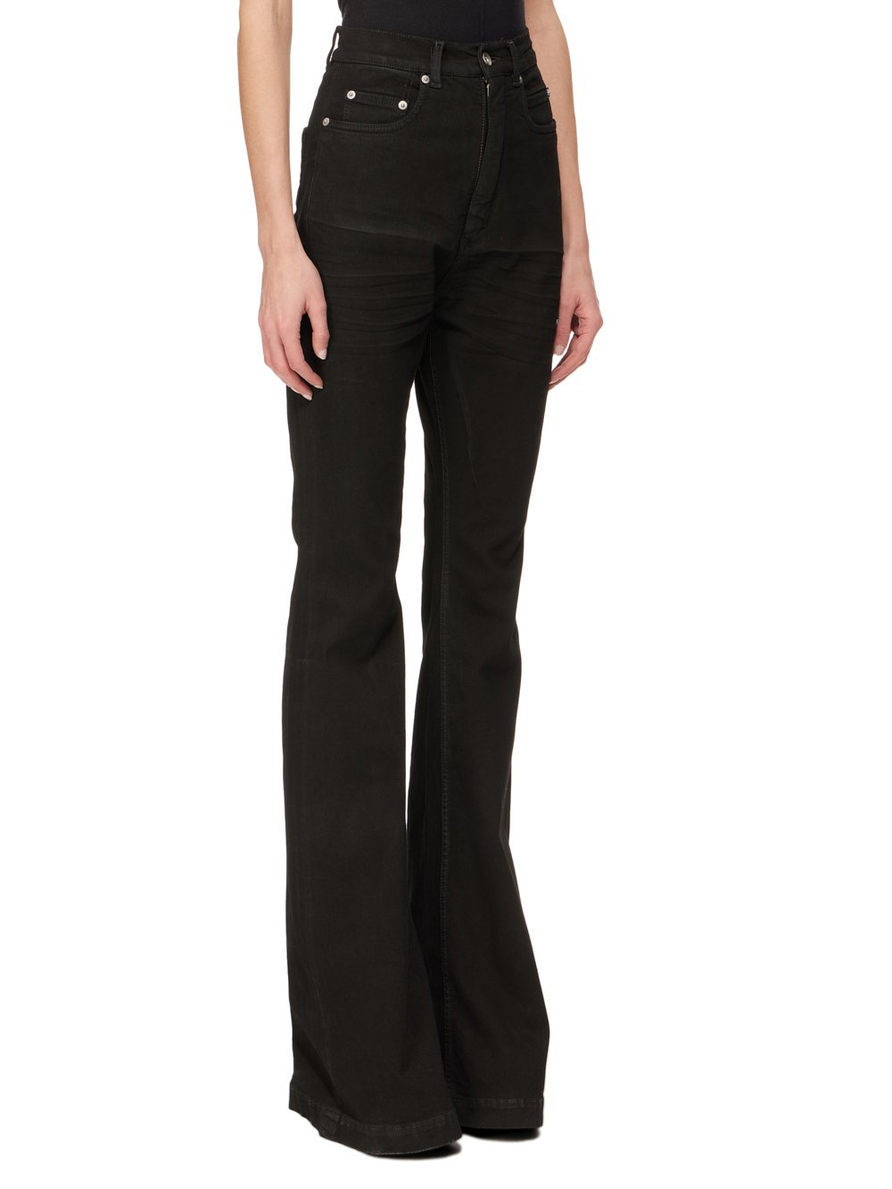 DRKSHDW FW23 LUXOR BOLAN BOOTCUT IN BLACKETY BLACK STRETCH DENIM 