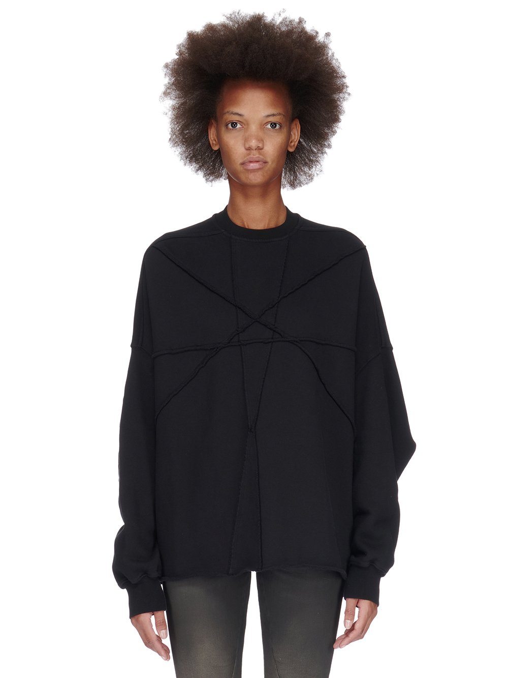 DRKSHDW FW23 LUXOR CRATER T IN BLACK FURKA HEAVY SWEATSHIRT