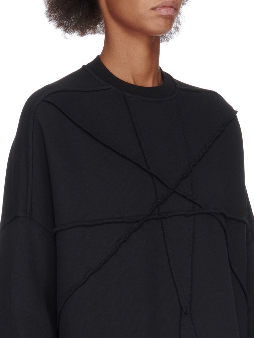 DRKSHDW FW23 LUXOR CRATER T IN BLACK FURKA HEAVY SWEATSHIRT