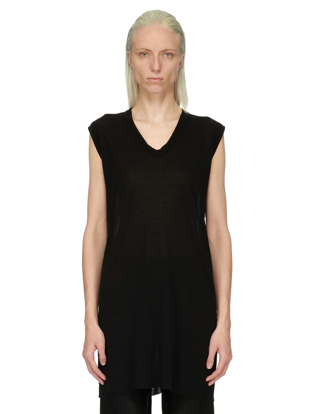RICK OWENS FOREVER BASIC SL T IN BLACK VISCOSE SILK JERSEY RICK OWENS FOREVER BASIC SL T IN BLACK VISCOSE SILK JERSEY