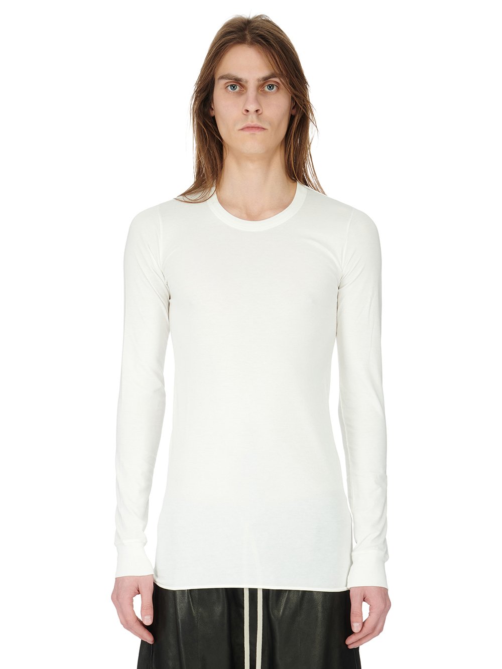 RICK OWENS FW23 LUXOR BASIC LS T IN MILK CLASSIC COTTON JERSEY