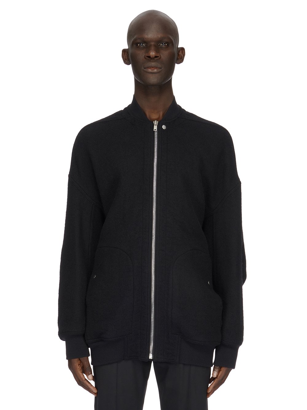 RICK OWENS FW23 LUXOR JUMBO PETER FLIGHT IN BLACK BOILED WOOL