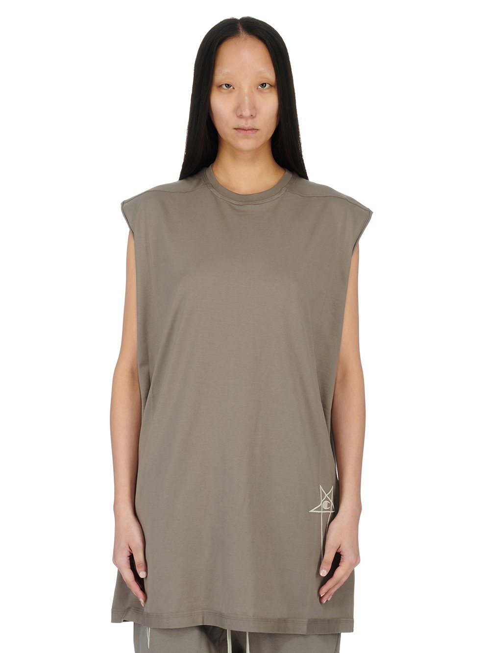 CHAMPION X RICK OWENS TARP T IN DUST MEDIUM WEIGHT COTTON JERSEY 