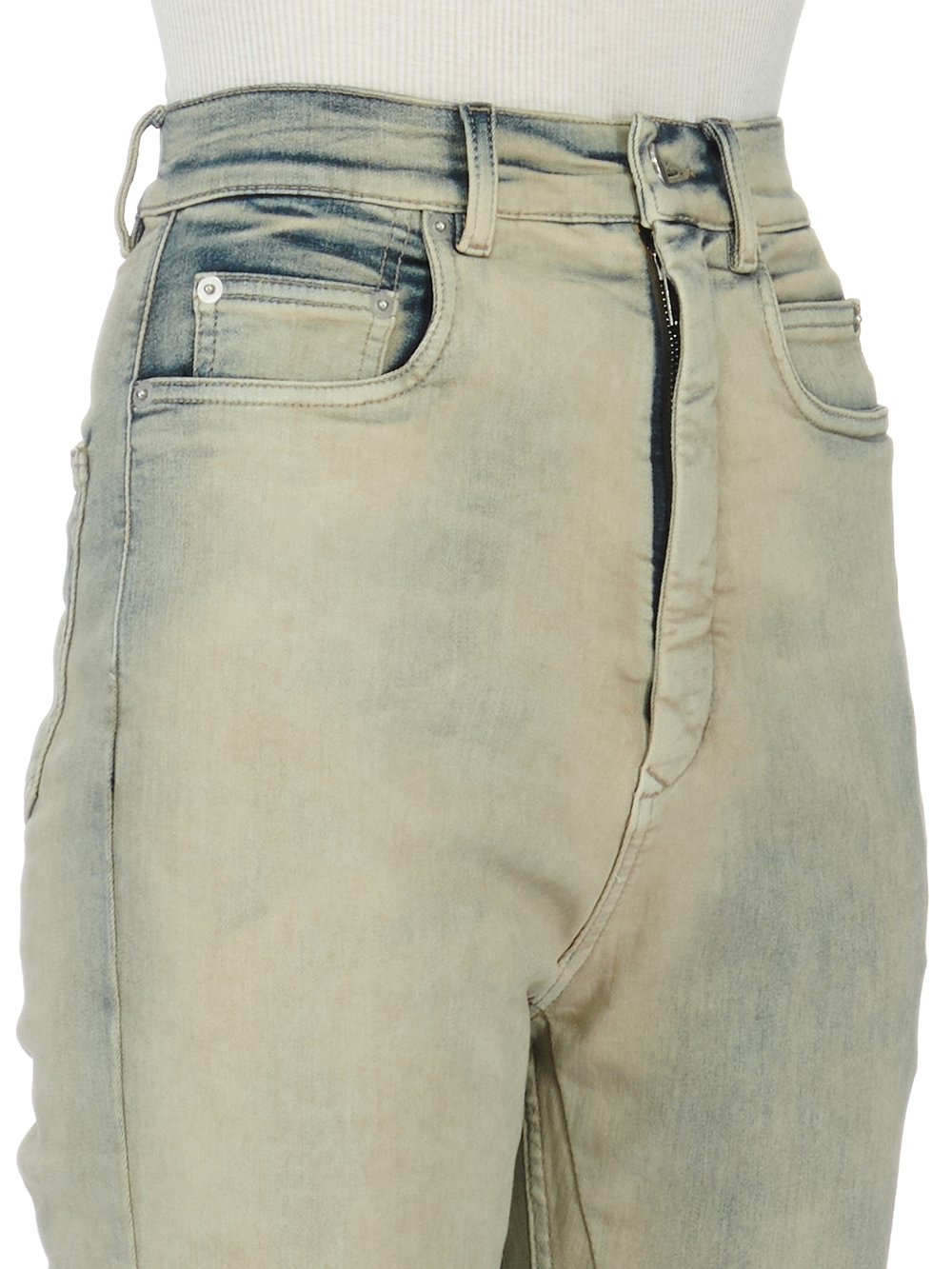 RICK OWENS FW23 LUXOR BOLAN BOOTCUT IN ACID DEGRADE STRETCH DENIM