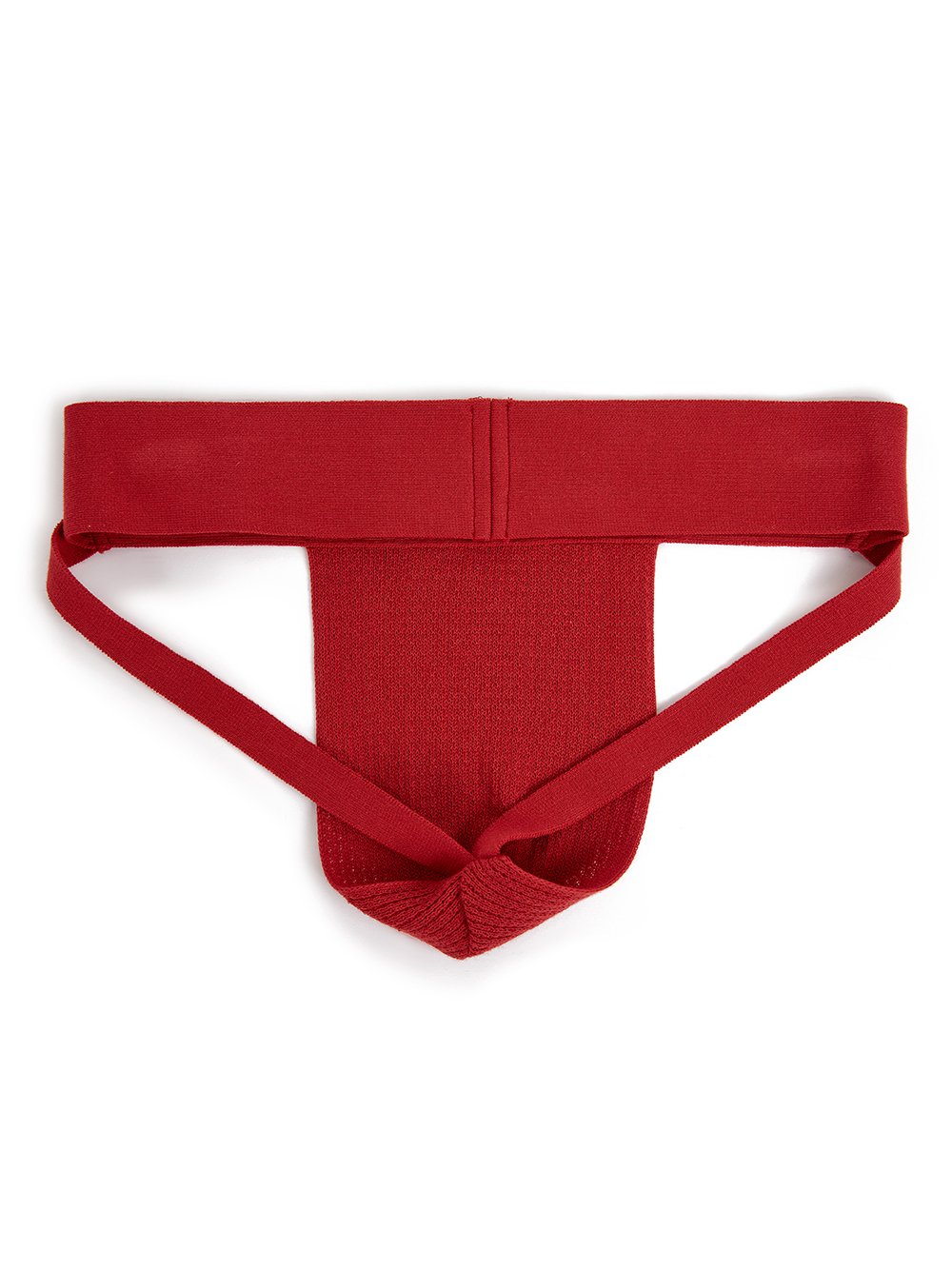 CHAMPION X RICK OWENS JOCKSTRAP IN CARNELIAN RED COTTON MESH JERSEY