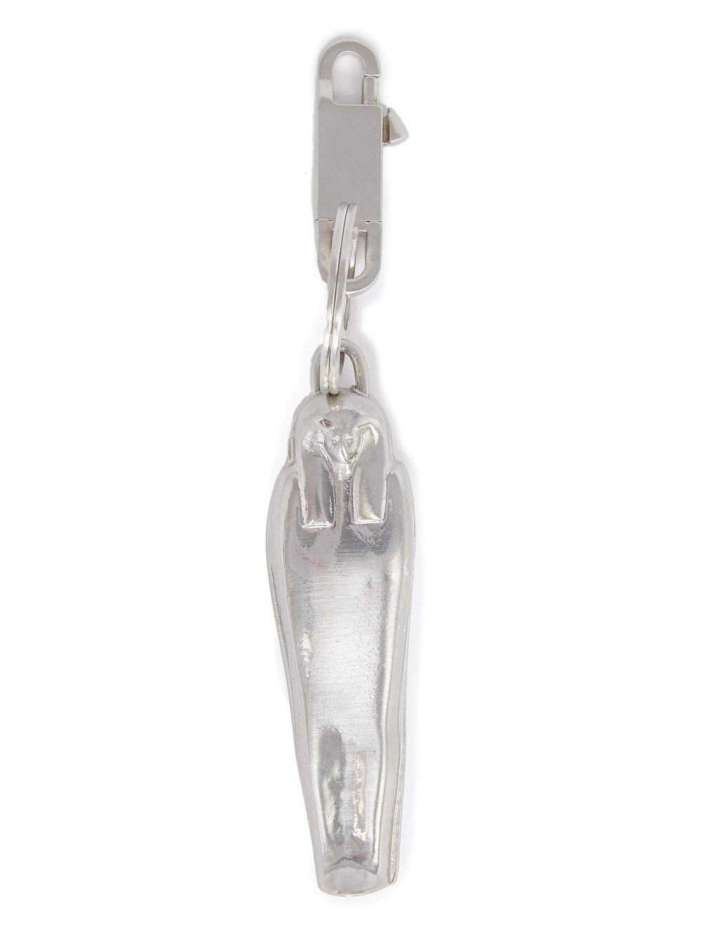 RICK OWENS FW23 LUXOR SARCOFAGO KEYCHAIN IN PALLADIUM TONE BRASS RICK OWENS FW23 LUXOR SARCOFAGO KEYCHAIN IN PALLADIUM TONE BRASS