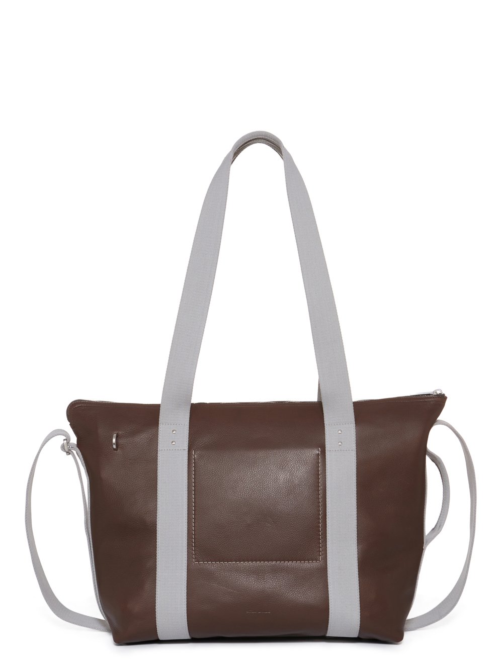 RICK OWENS FW23 LUXOR TROLLEY IN BRWON AND OYSTER SOFT GRAIN COW LEATHER RICK OWENS FW23 LUXOR TROLLEY IN BRWON AND OYSTER SOFT GRAIN COW LEATHER