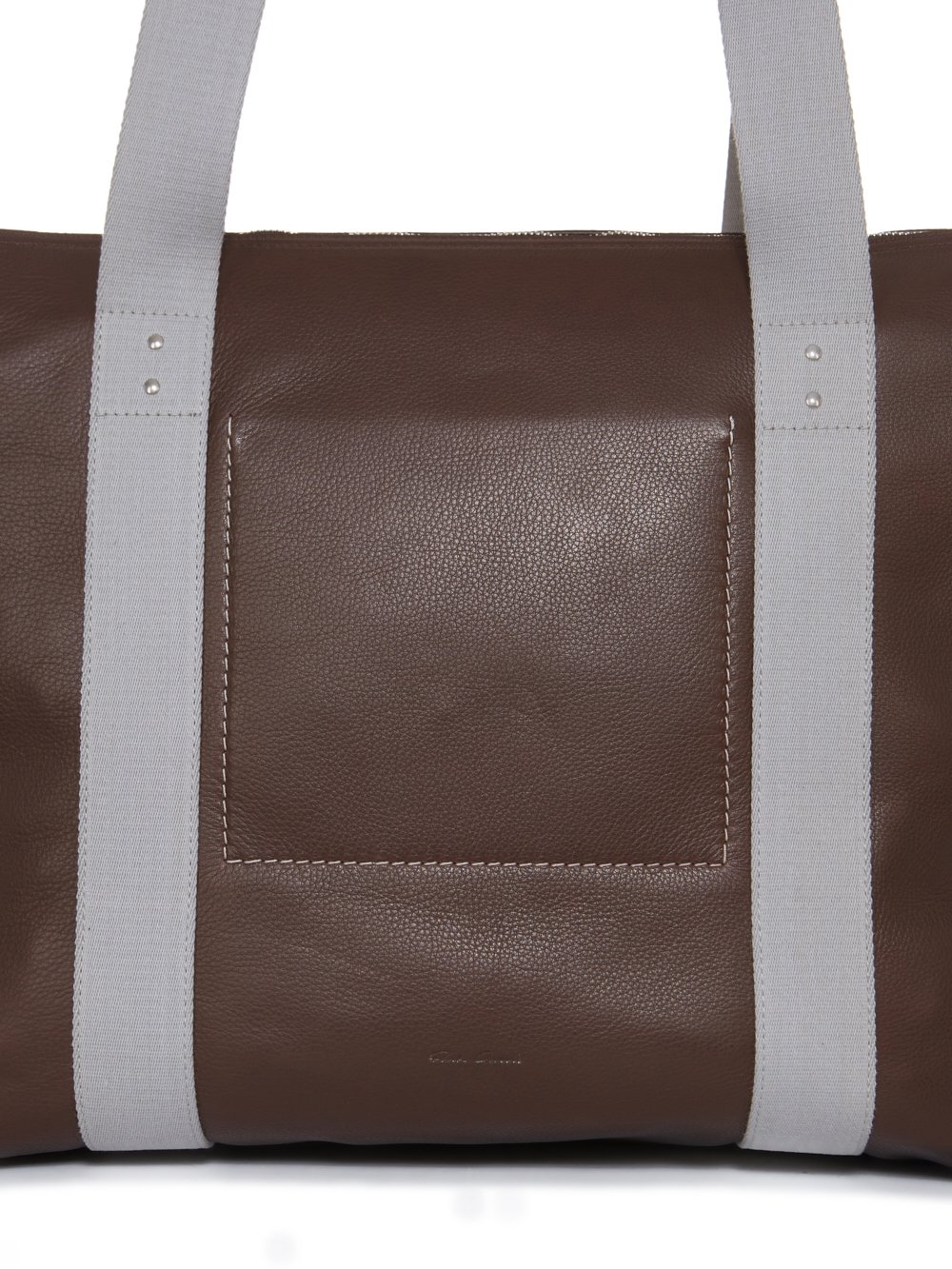 RICK OWENS FW23 LUXOR TROLLEY IN BRWON AND OYSTER SOFT GRAIN COW LEATHER