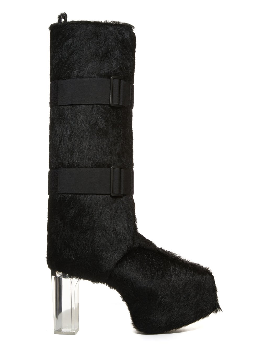 RICK OWENS FW23 LUXOR RUNWAY SPLINT PLATFORMS 45 IN BLACK UNSHAVED COW LEATHER RICK OWENS FW23 LUXOR RUNWAY SPLINT PLATFORMS 45 IN BLACK UNSHAVED COW LEATHER
