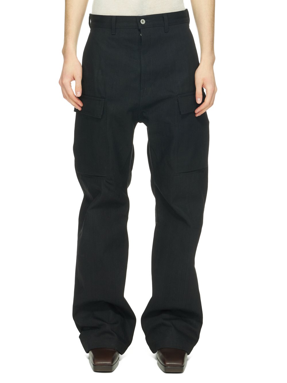 DRKSHDW FW23 LUXOR GETH CARGO IN 16OZ BLACK DENIM DRKSHDW FW23 LUXOR GETH CARGO IN 16OZ BLACK DENIM