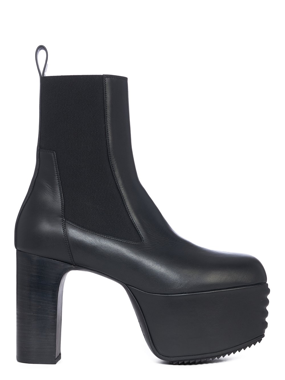 RICK OWENS FW23 LUXOR MINIMAL GRILL PLATFORMS 45 IN BLACK CORTINA GREASE CALF LEATHER