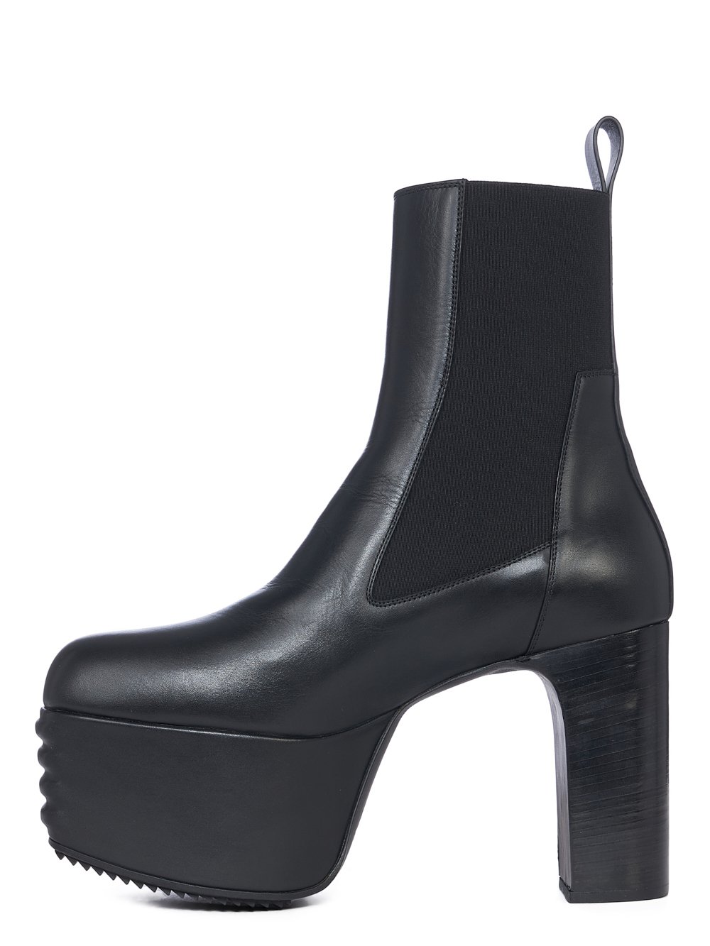 RICK OWENS FW23 LUXOR MINIMAL GRILL PLATFORMS 45 IN BLACK CORTINA GREASE CALF LEATHER