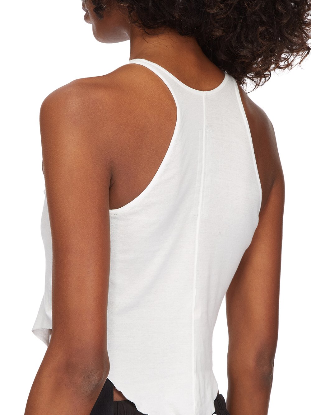 DRKSHDW FW23 LUXOR BASIC TANK CROPPED IN MILK LIGHTWEIGHT COTTON GAUZE JERSEY 