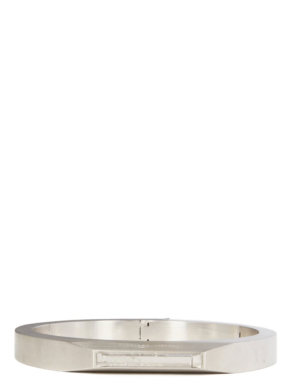 RICK OWENS CRYSTAL BEVELED CHOKER IN BRASS WITH PALLADIUM FINISH