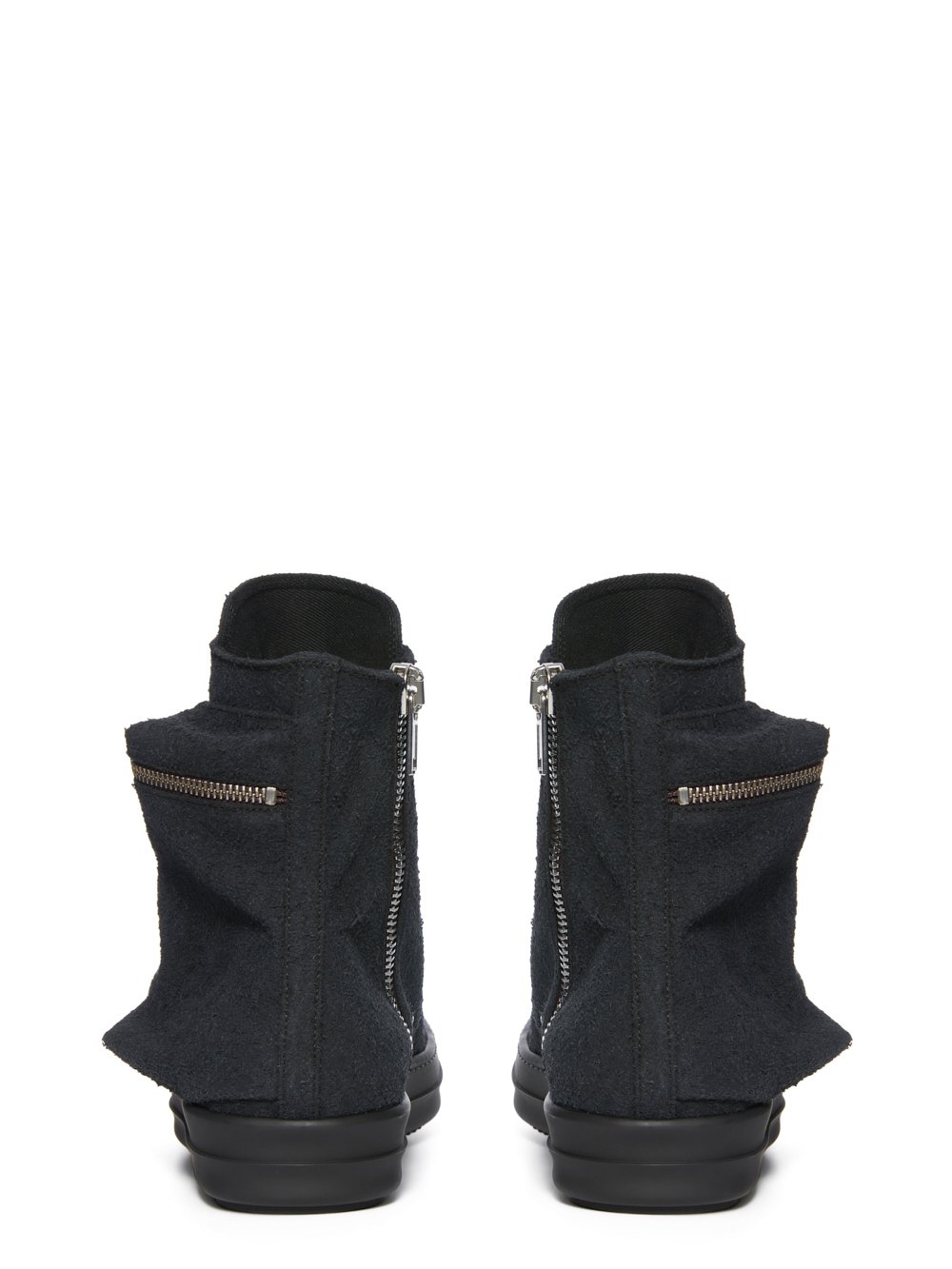 DRKSHDW FW23 LUXOR CARGO SNEAKS IN BLACK SHAGGY COTTON SUEDE