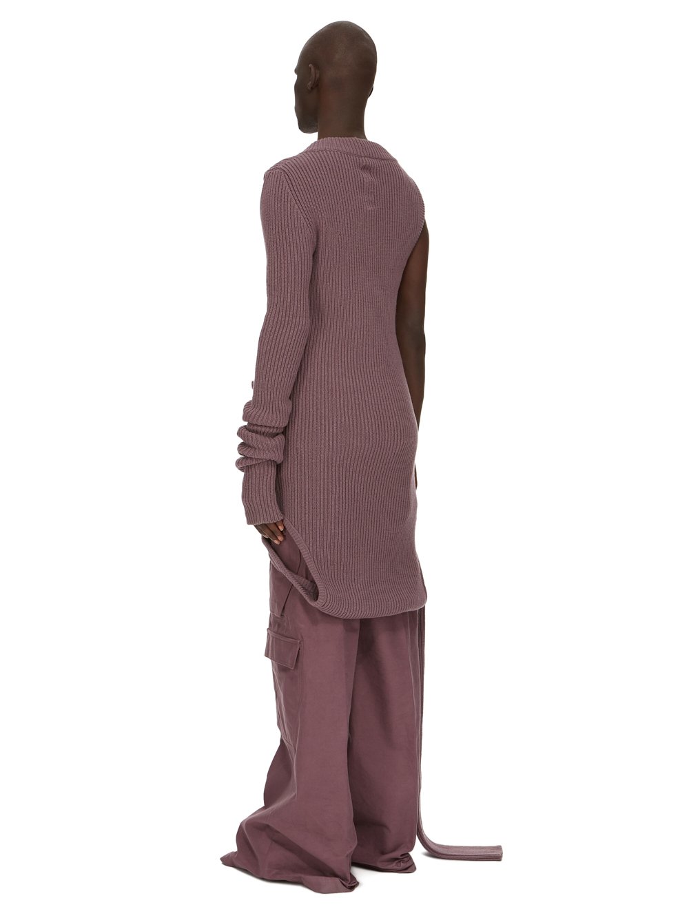 RICK OWENS FW23 LUXOR BANANA LS IN AMETHYST PURPLE RECYCLED CASHMERE KNIT
