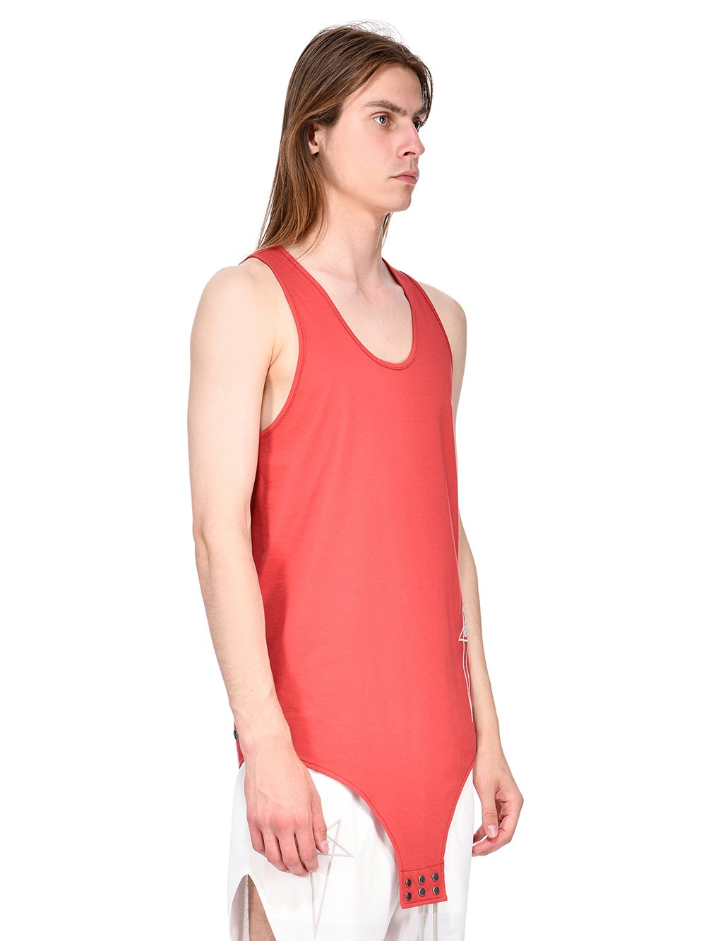 CHAMPION X RICK OWENS BASKETBALL TANK IN CARNELIAN RED MEDIUM WEIGHT COTTON JERSEY 