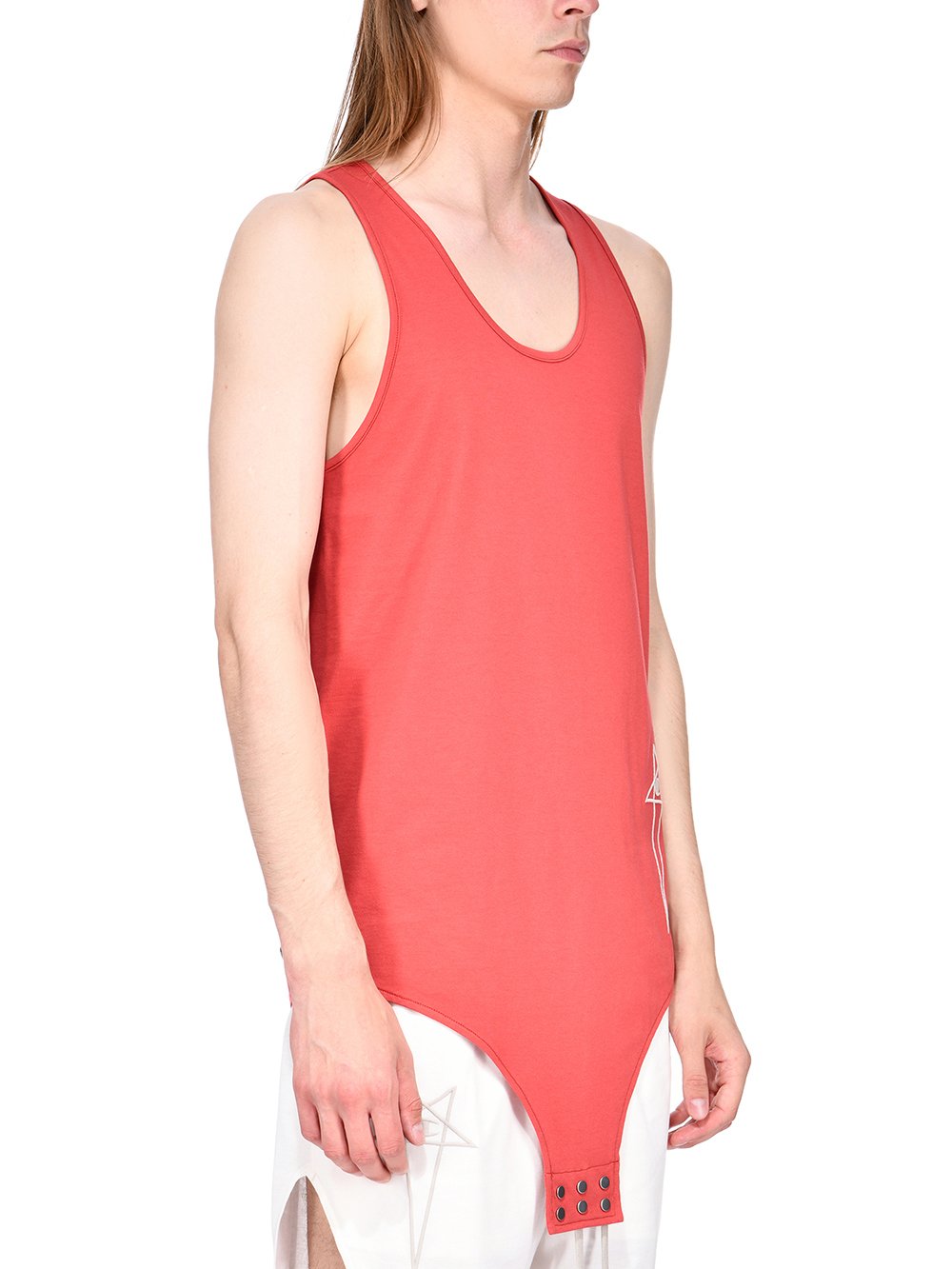 CHAMPION X RICK OWENS BASKETBALL TANK IN CARNELIAN RED MEDIUM WEIGHT COTTON JERSEY 