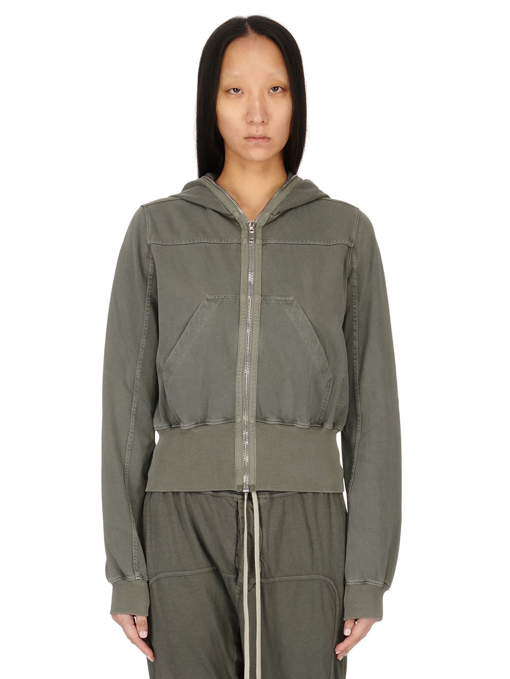 RICK OWENS FW23 LUXOR SMALL GIMP HOODIE IN HUSTLER BLUE COMPACT HEAVY COTTON JERSEY RICK OWENS FW23 LUXOR SMALL GIMP HOODIE IN HUSTLER BLUE COMPACT HEAVY COTTON JERSEY