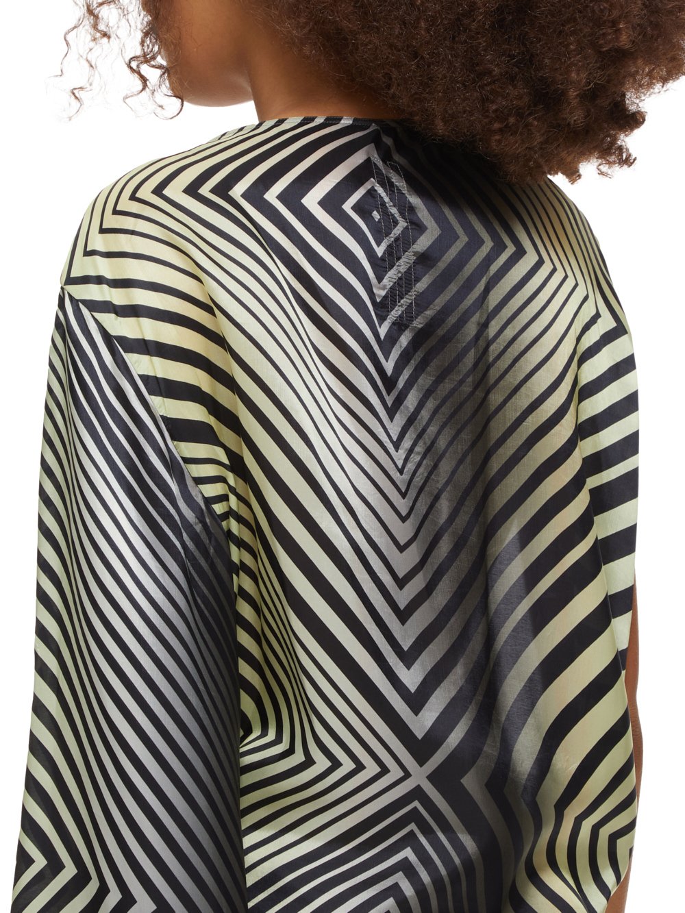RICK OWENS FW23 LUXOR EDFU GOWN IN BLACK AND MILK DEGRADE REV PRINTED JAPONETTE