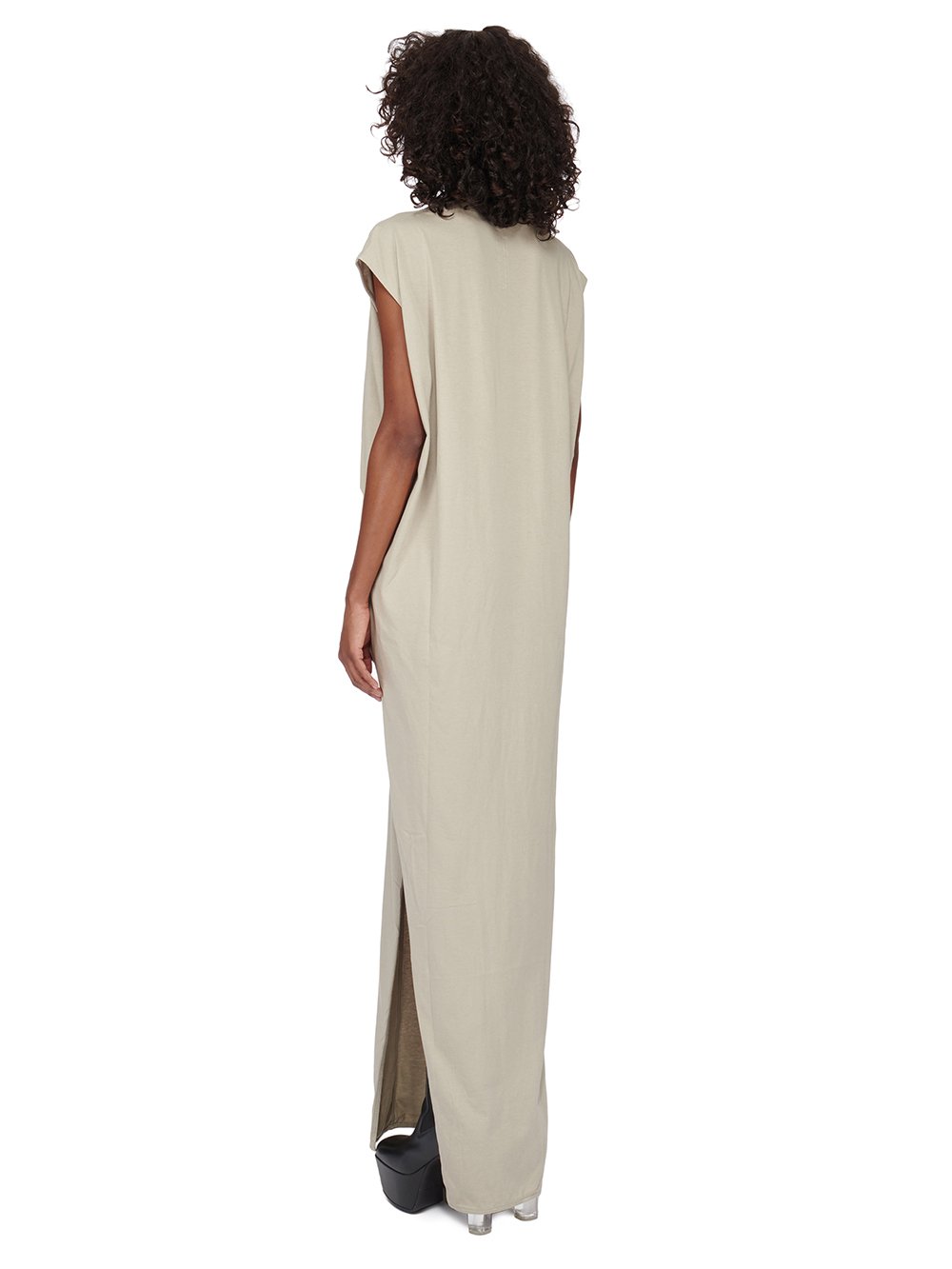 RICK OWENS FW23 LUXOR ARROWHEAD GOWN IN PEARL CLASSIC COTTON JERSEY